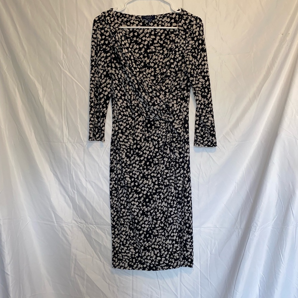 Chaps Black and White Dress